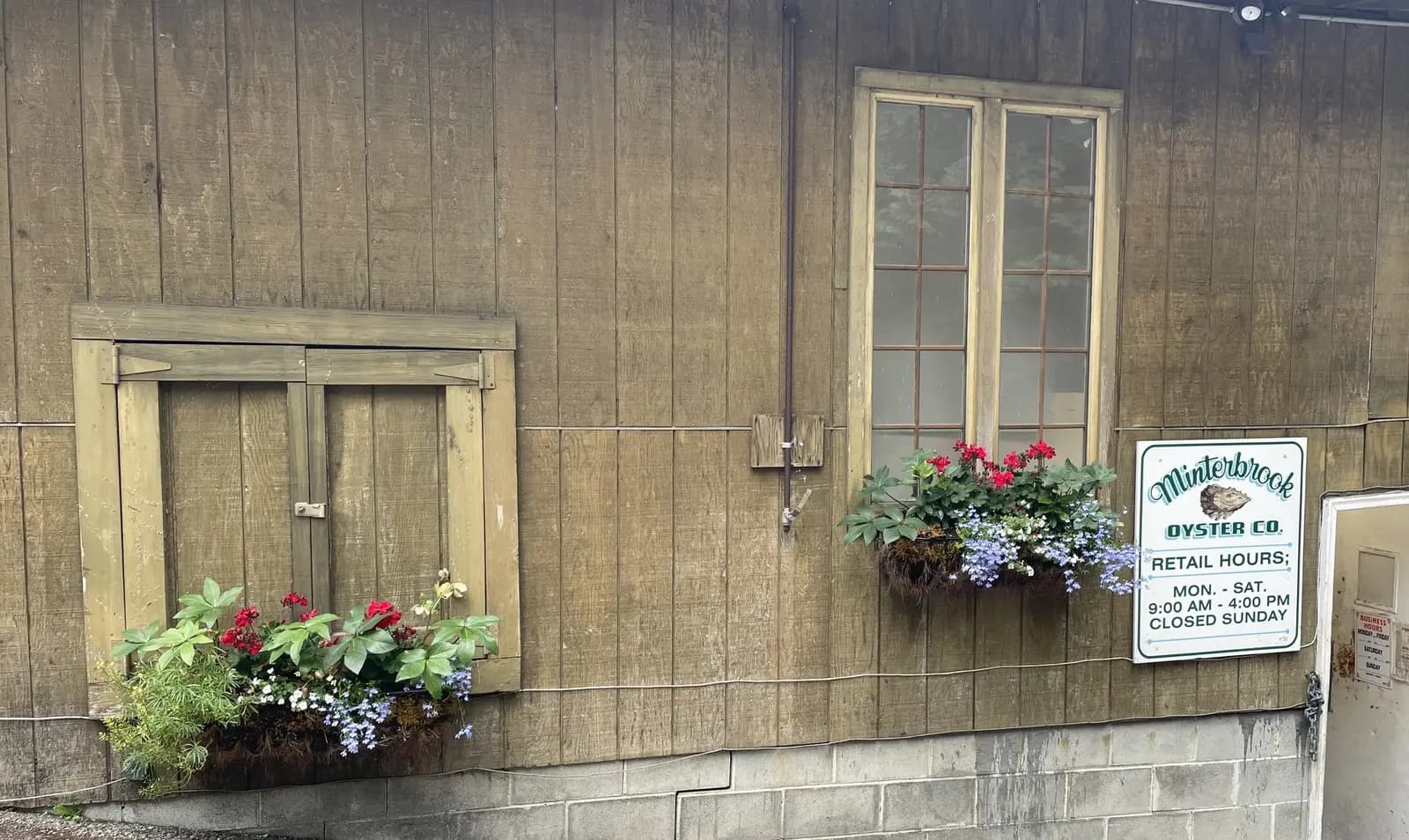 Flower boxes on the front of the plant