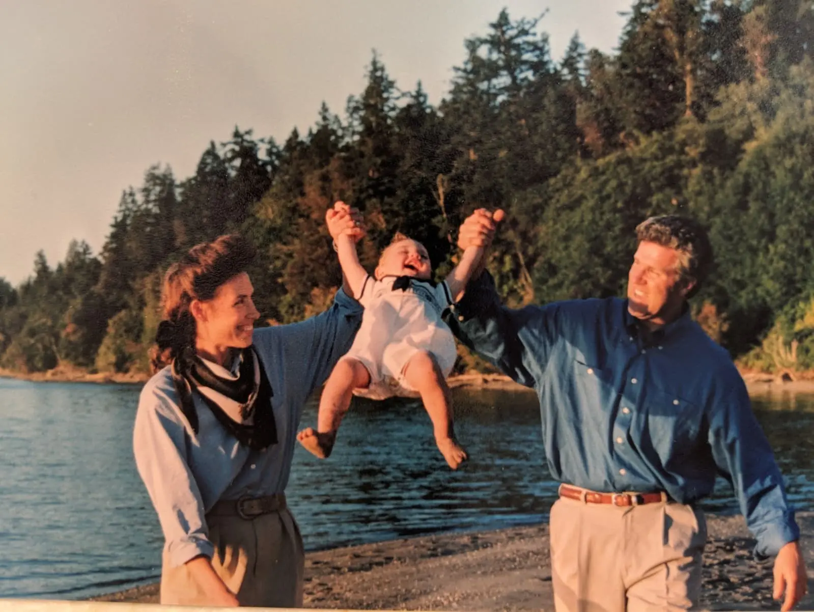 On the beach, years ago