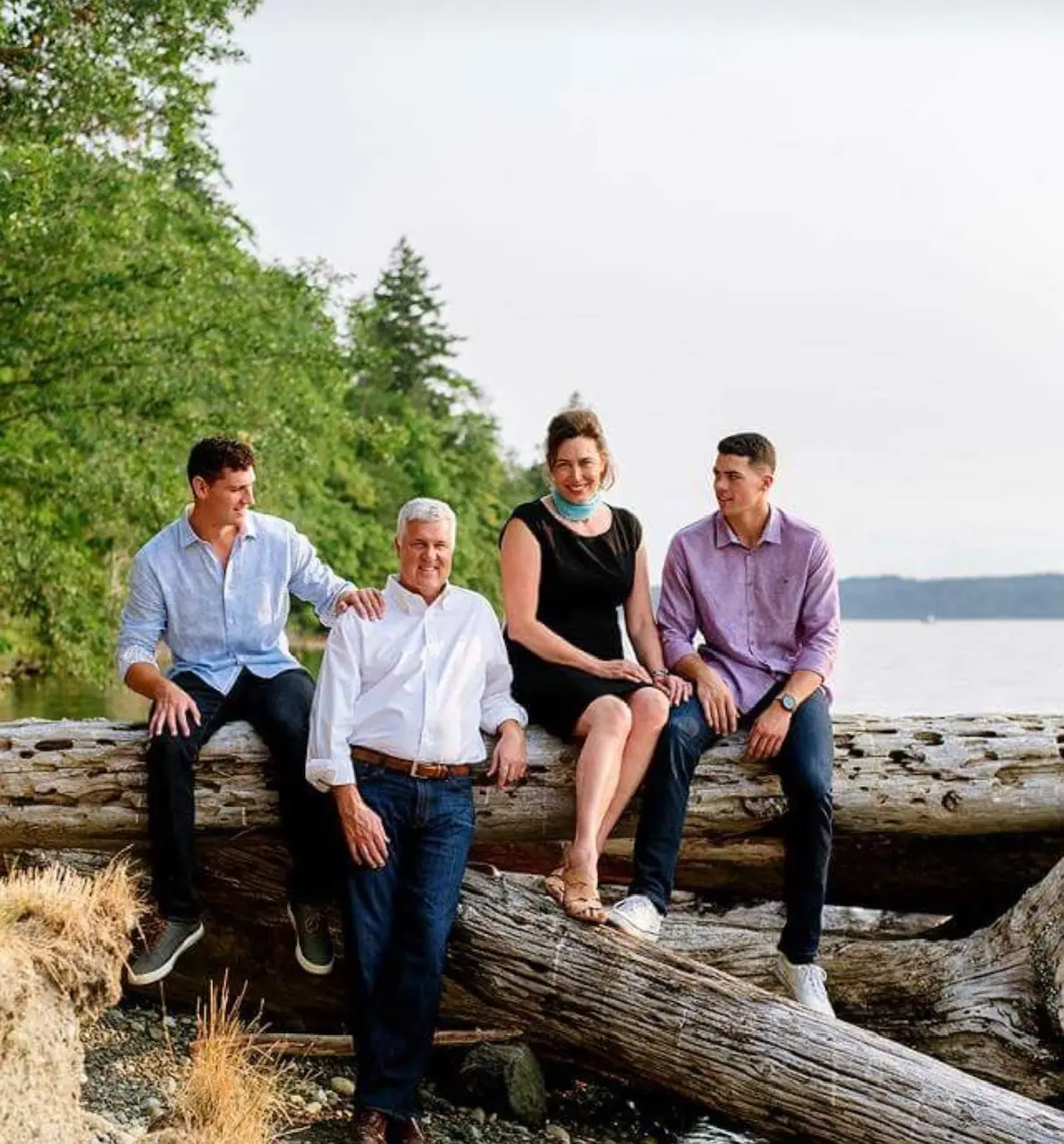 The family on the beach